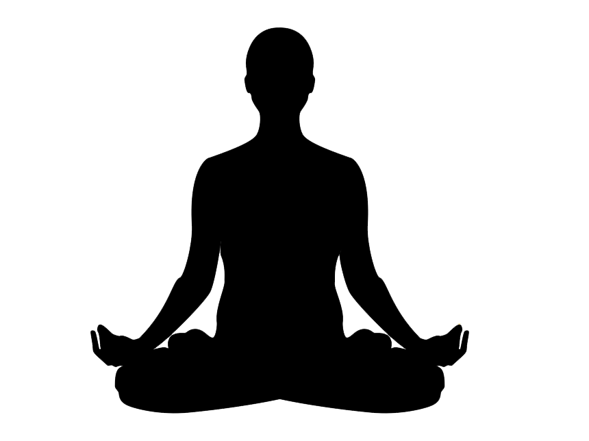Silueta de YogaMan meditando
